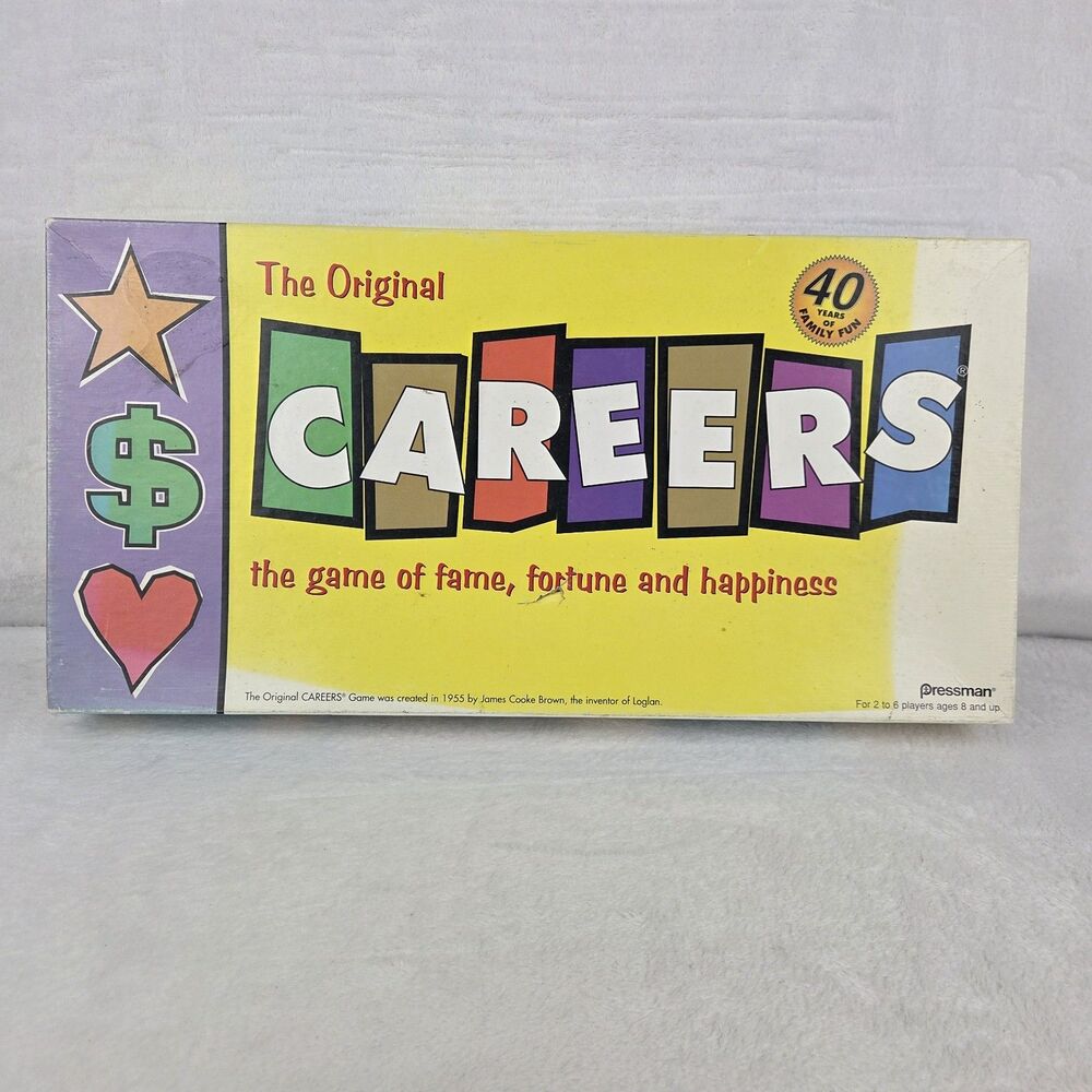 1997 The Original Careers Board Game Pressman Vintage Complete Family Game